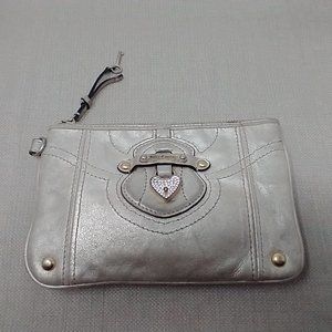 JUICY COUTURE GOLD LEATHER COSMETIC BAG